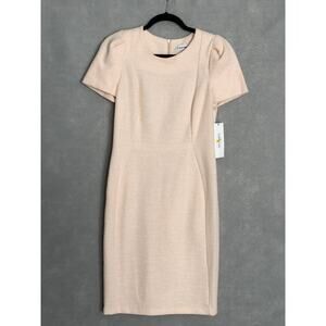 Calvin Klein Sheath Dress Women's Size 8 Crew Neck Pale Orange NEW